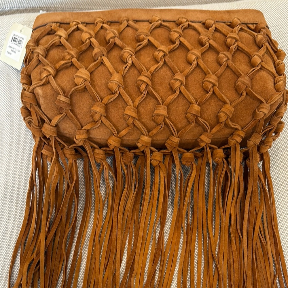 Fossil Tan Fringe Clutch NWT